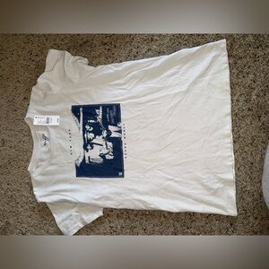 Brandy Melville White Tee with Blue Graphic new with Tag